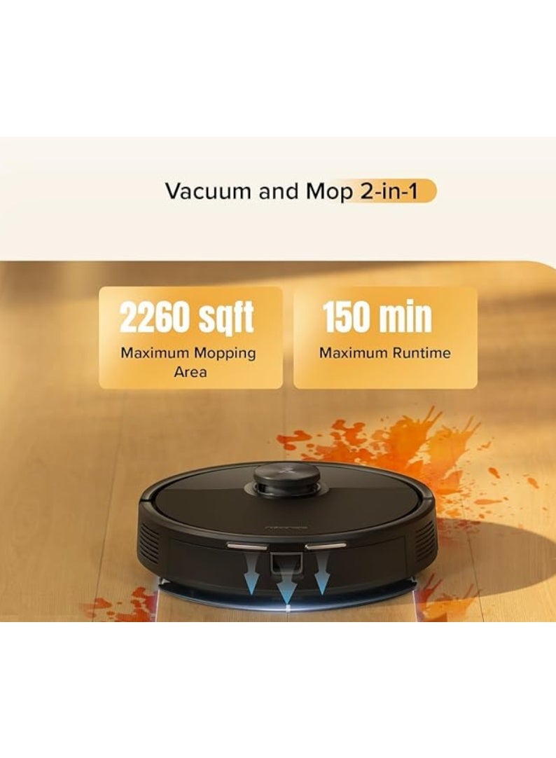 روبو روك روبوت التنظيف والمسح  (مطور من)، بقوة شفط فائقة تصل إلى 10000 باسكال، نظام مزدوج مضاد للتشابك، تحكم عبر تطبيق، نظام ملاحة ، مناسب لشعر الحيوانات الأليفة والسجاد - Image 4